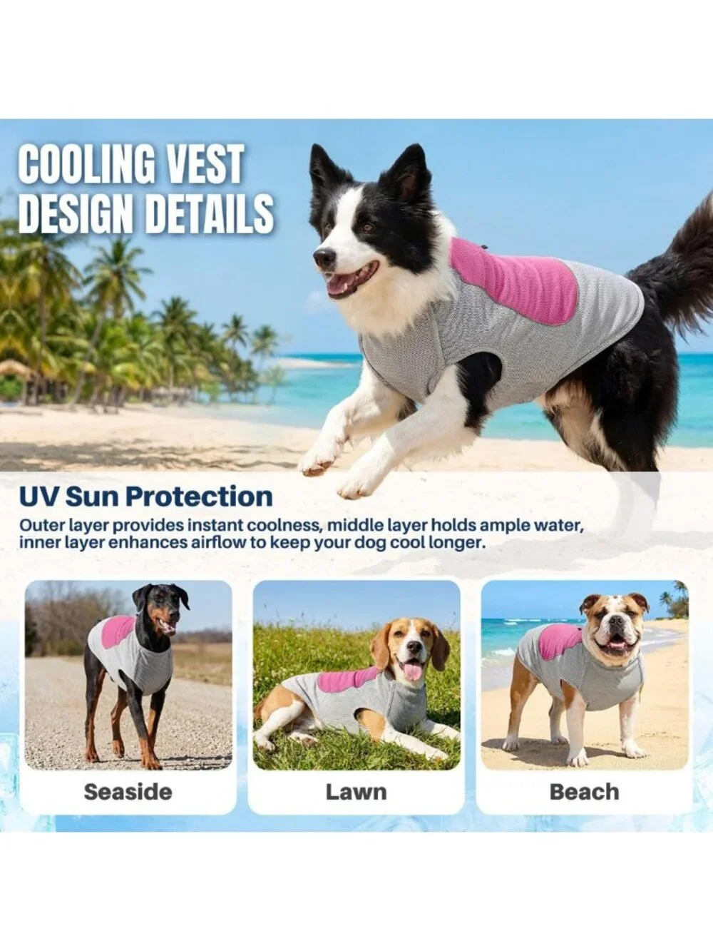 Cooling Dog Vest with Ice Pack Pocket | Evaporative Cooling Jacket for Hot